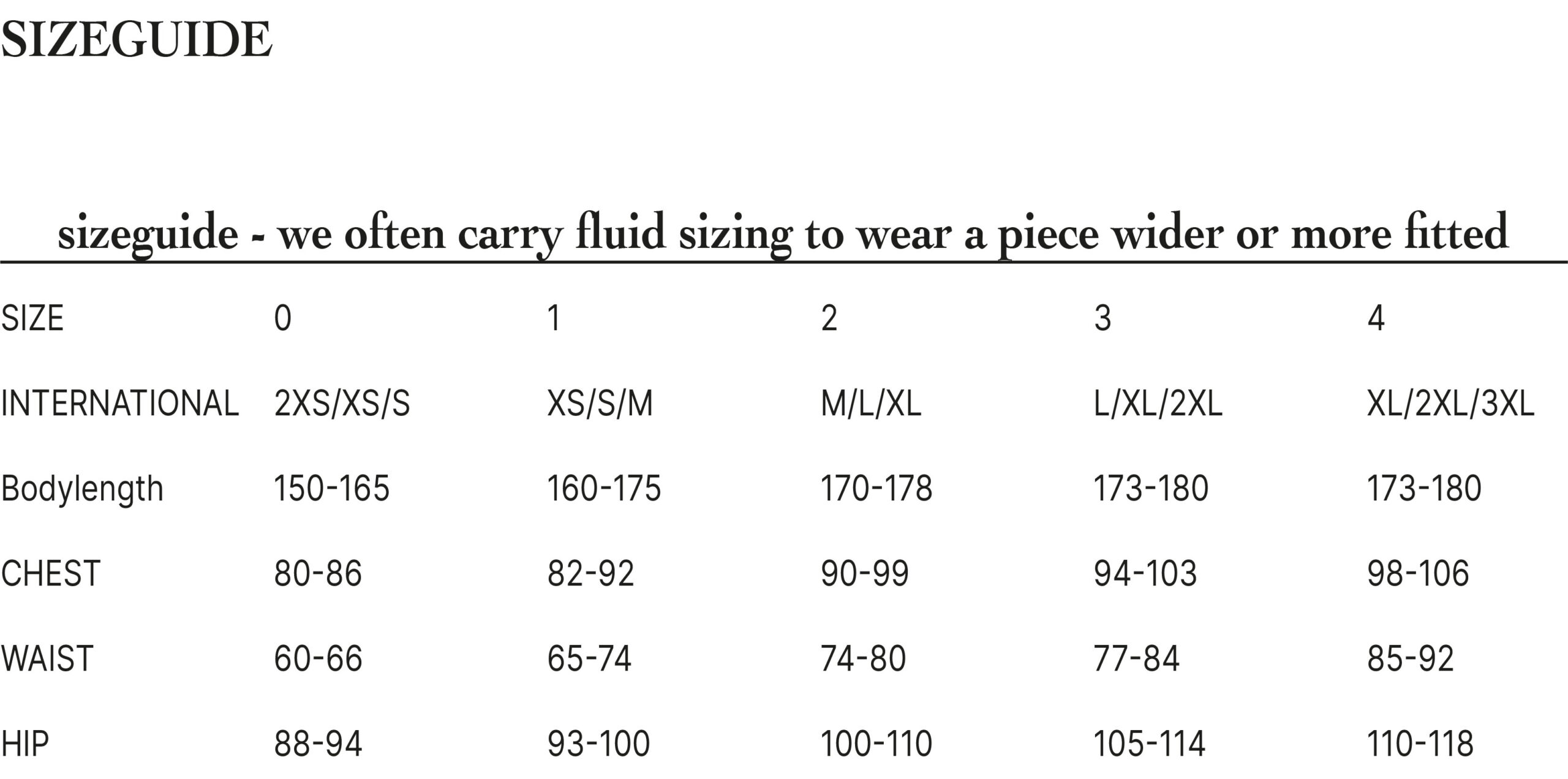 size guide